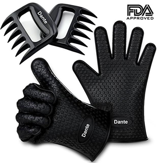 Dante Bear Claw Meat Claws Shredder Handlers Forks + Silicone Gloves