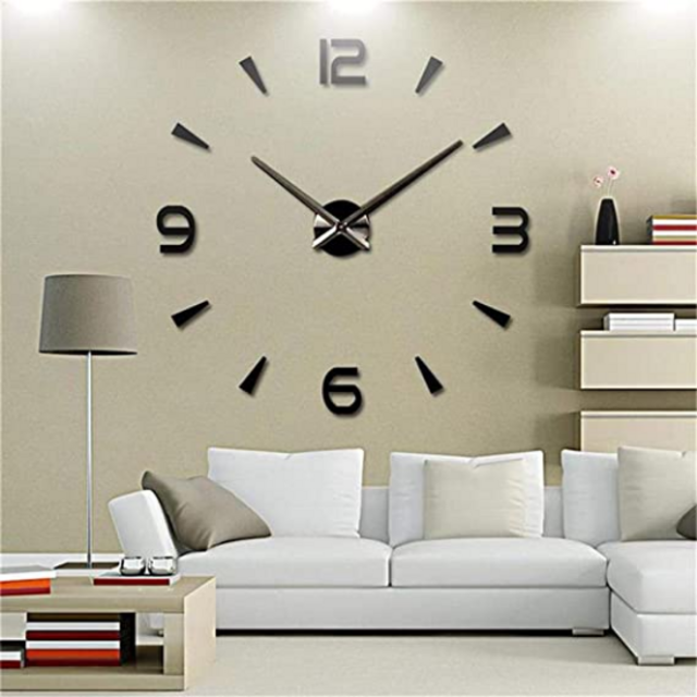 Wall Clock Decorative Sticker Watches (Black)