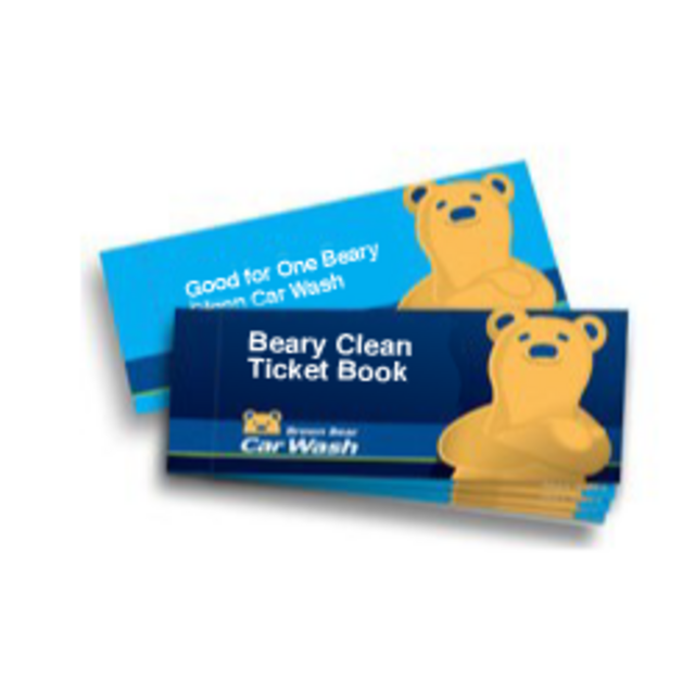 Brown Bear Car Wash, Beary Clean Ticket Book