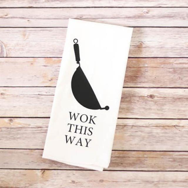 Funny Song Lyric Tea Towels - Wok This Way