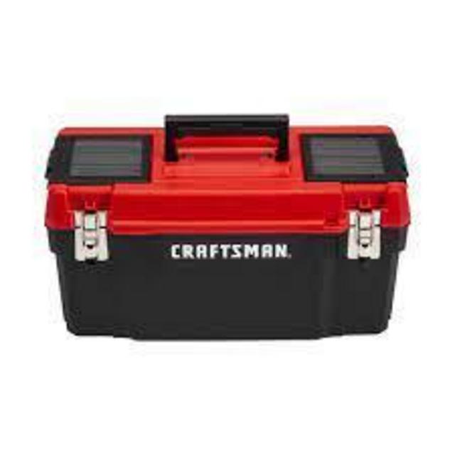 CRAFTSMAN DIY 19.27-in Red Plastic Lockable Tool Box
