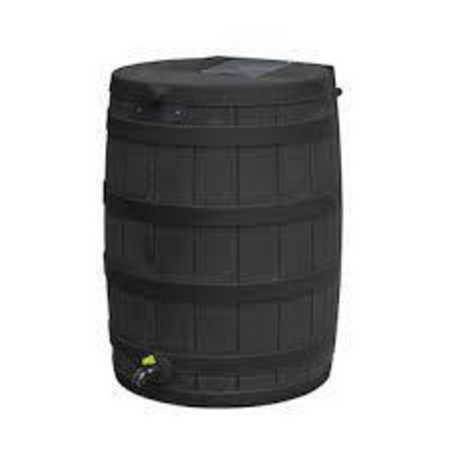 Good Ideas 50-Gallons Black Recycled Plastic Rain Barrel Spigot