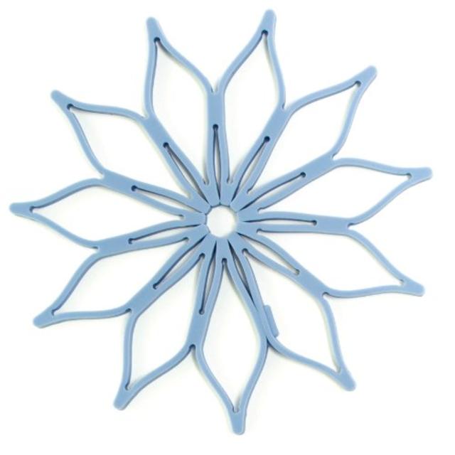 Spice Ratchet Blossom Multi-Use Mini Silicone Trivet, Blue, Set of 2