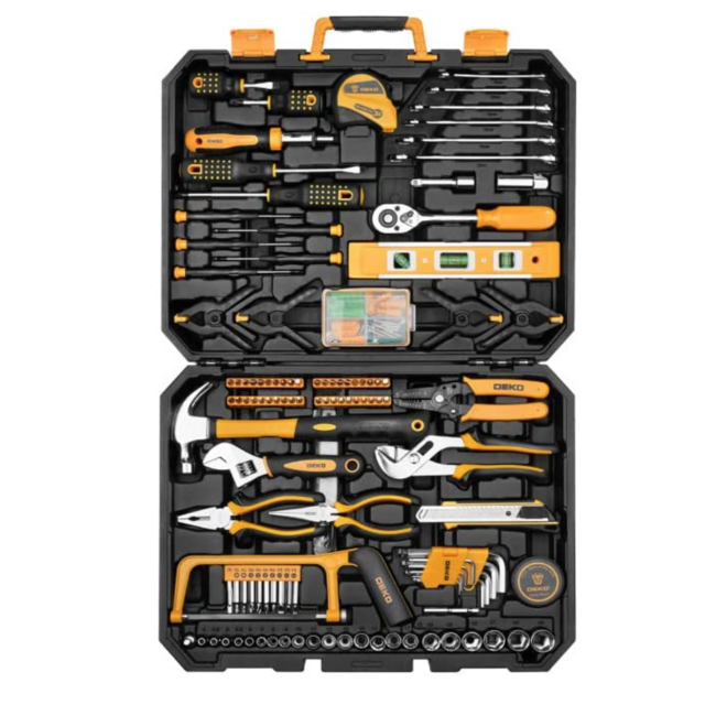 Tool Kit with Plastic Toolbox Storage Case (168PCS)