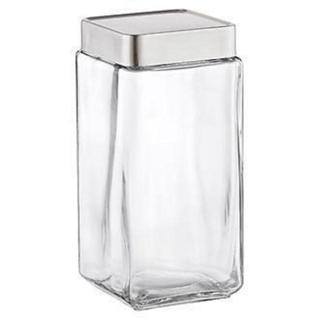 Anchor Hocking Glass & Brushed Aluminum Canisters