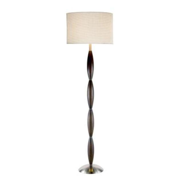 Twist 68 in. Dark Walnut Floor Lamp