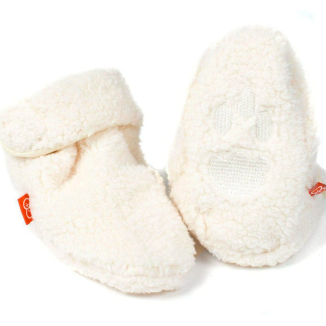 Cream Fleece Magnetic Booties
