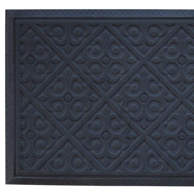 Alpine Neighbor Door Mat | Washable Indoor/Outdoor Low Profile Doormat | Entrance Rug Floor Mats for Front Outside Doors Patio Grass Snow Scraper Clean Decor Rubber Doormats Entry Carpet Turf Absorbent Entryway Garage Water Grey Charcoal Rugs (Gray)