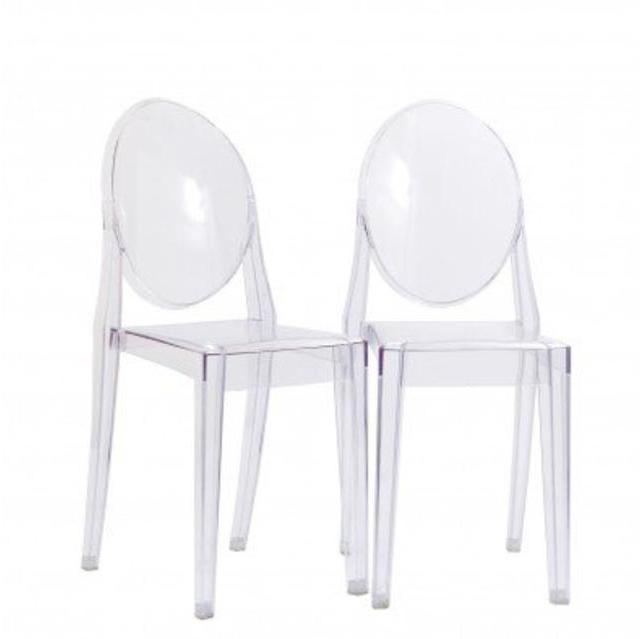 Victoria Ghost Style Side Chair Set of 2