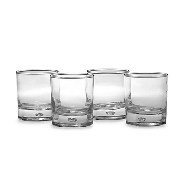 Red Series Bubble 10-Ounce Double Old Fashioned Glasses (Set of 4)