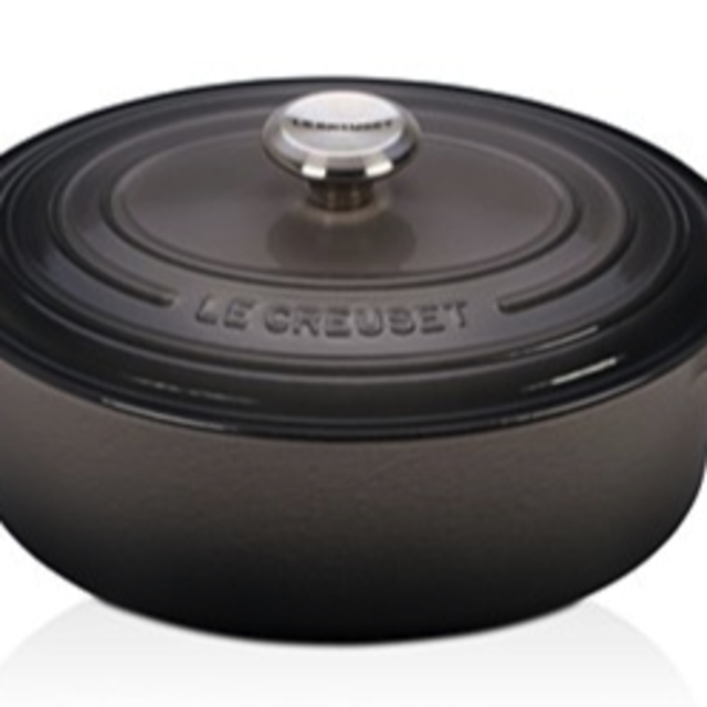 Le Creuset 5-Quart Signature Oval Dutch Oven COLOR: Oyster/Gray