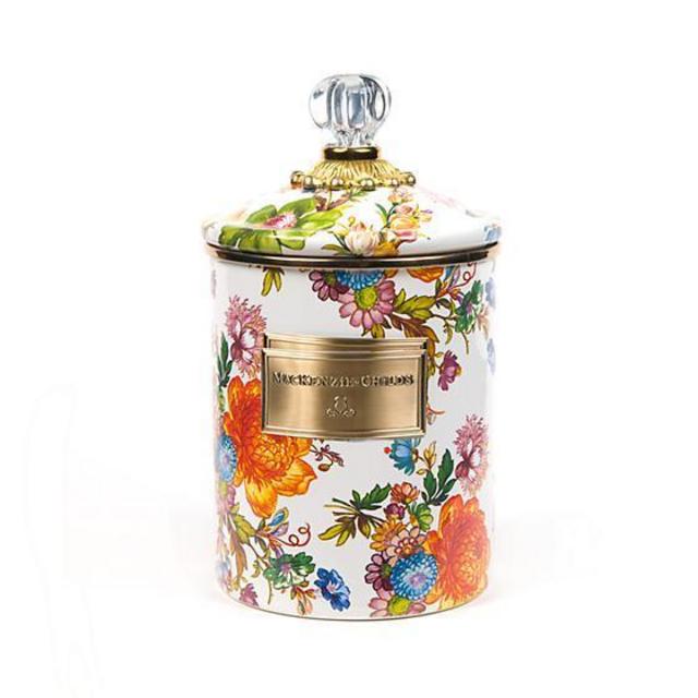 Flower Market Medium Canister - White