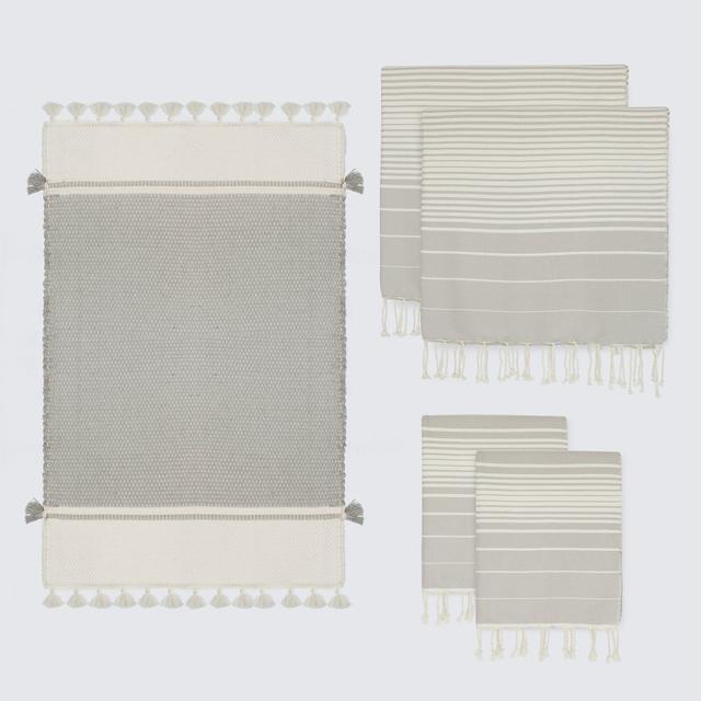 Amina Bath Set - Stone Grey