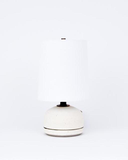 Matte Speckled White with Brown Stripe Mini Lamp by Victoria Morris
