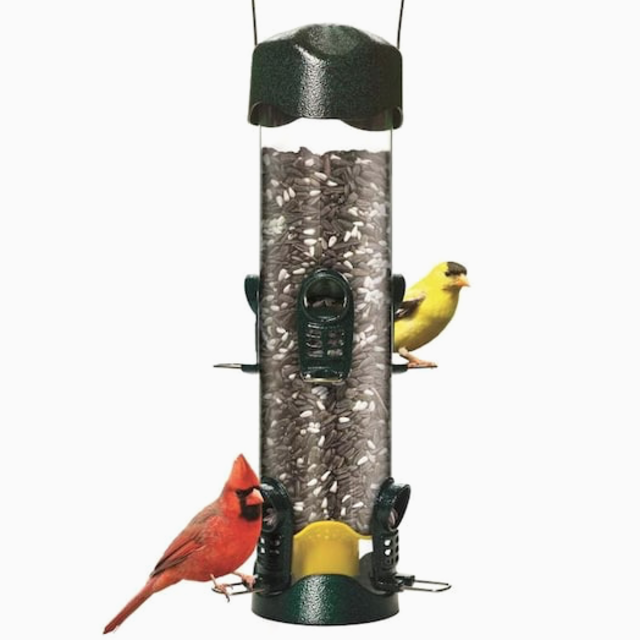 Brome Mega Garden Green Metal Tube Bird Feeder