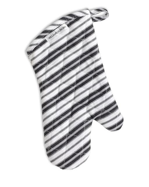 Williams-Sonoma Stripe Oven Mitt, Black