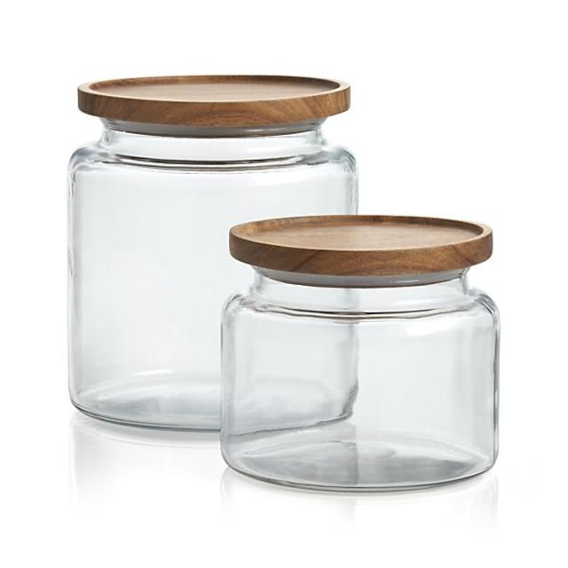 Montana Acacia and Glass Jars