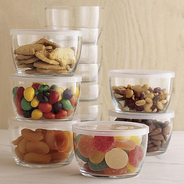 Set of 12 Storage Bowls With Clear Lids