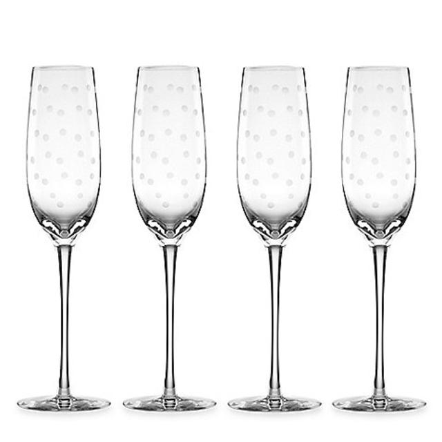 kate spade new york Larabee Dot Toasting Flutes (Set of 4)