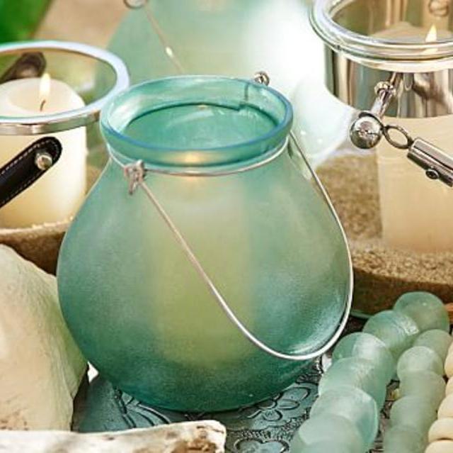 Sea Glass Hanging Votives