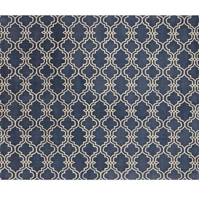 Scroll Tile Rug - Indigo Blue