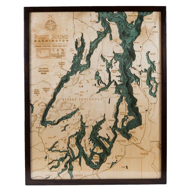Puget Sound Map Woodcut
