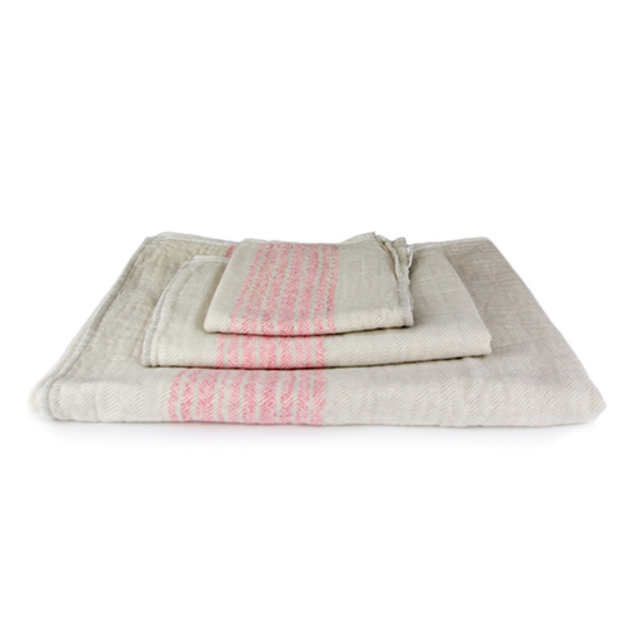 Flax Towel Hand Pink Beige