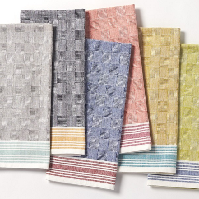 Modern Grid Kitchen Towels -- Set of 6
