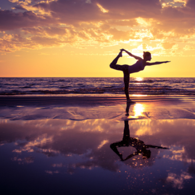 Beachfront yoga class for 2