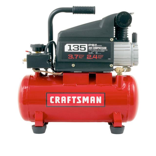 Craftsman 3 Gallon 1.0 HP Oil-Lubricated Air Compressor & Accessory Kit  135 Max PSI