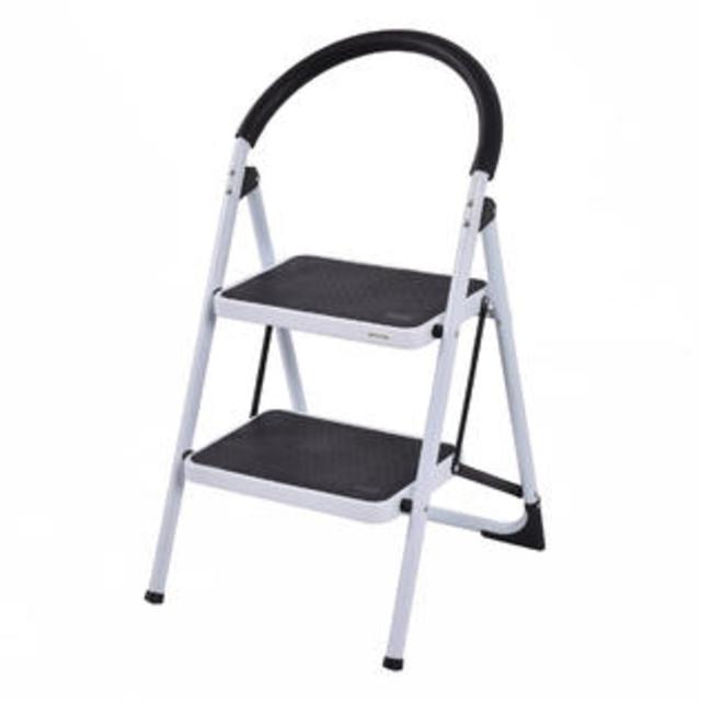 Goplus 2 Step Ladder Folding Stool Heavy Duty 330Lbs Capacity Industrial Lightweight
