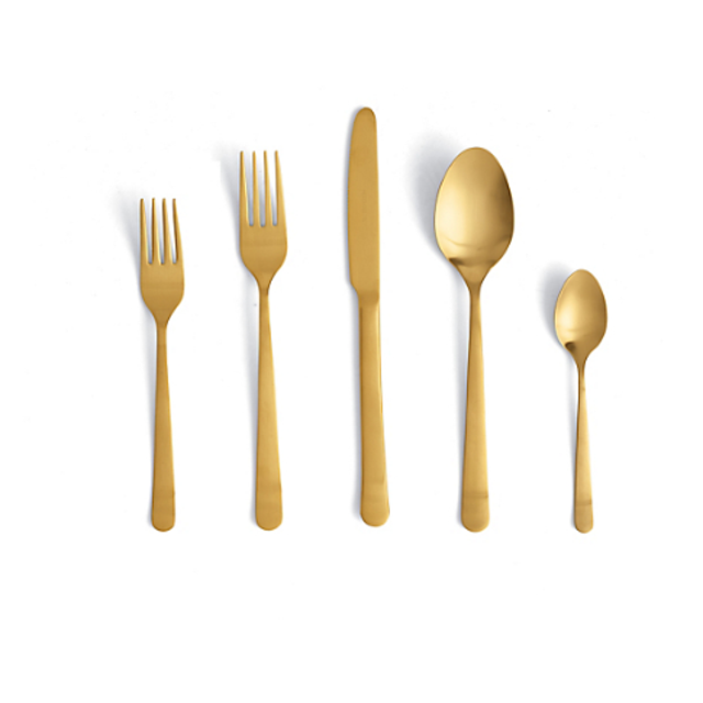 Almoco Flatware- 20 Piece Setting Gold Matte