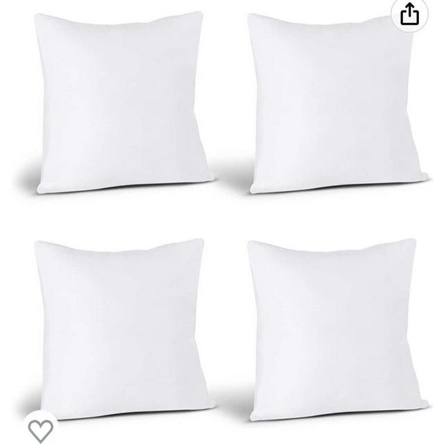 Utopia Bedding Throw Pillow Inserts (Set of 4, White), 18 x 18 Inches Pillow Inserts for Sofa, Bed and Couch Decorative Stuffer Pillows