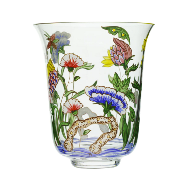 Lobmeyr Chinese Flowers Crystal Vase