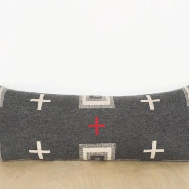 Double Cross B Lumbar // Geometric Wool Pillow