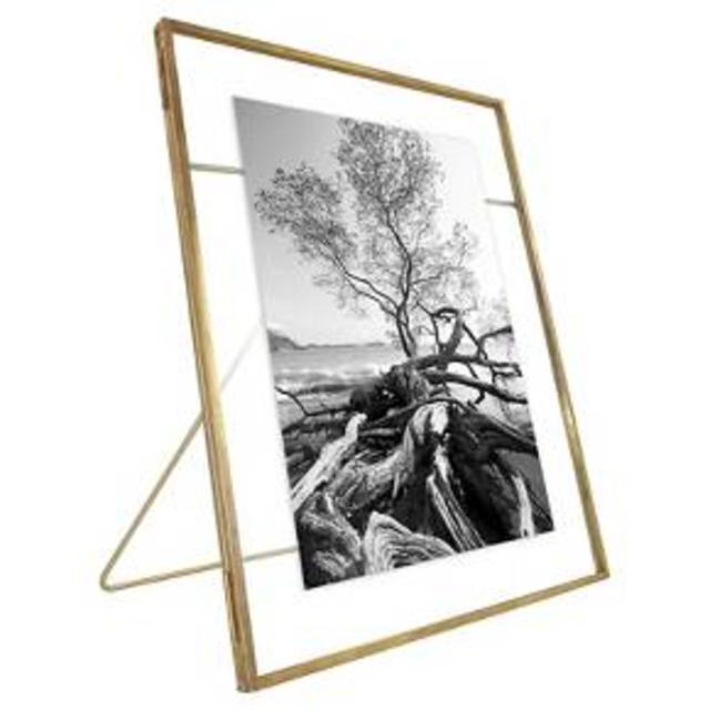 Front-Opening 7"x9" Matted for 5"x7" Brass Float Frame - Threshold™
