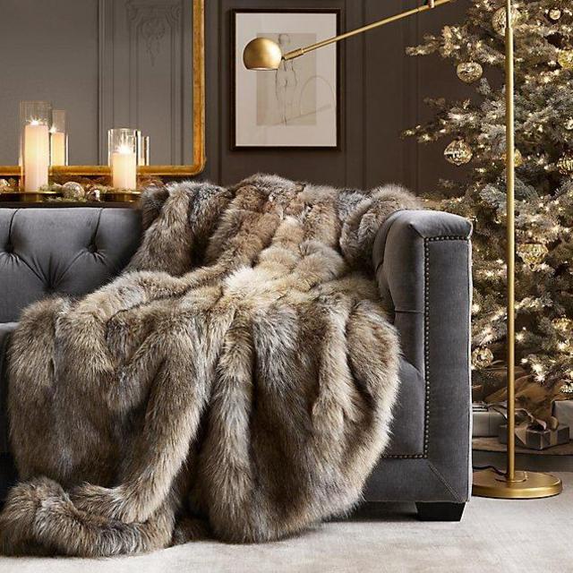 Ultimate Faux Fur Throw, Wolf, 60x80