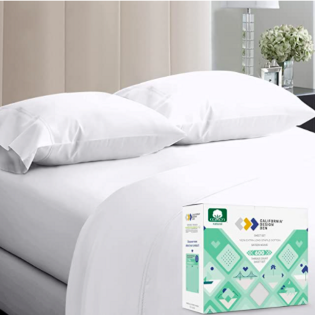 California Design Den 600 Thread Count 100% Cotton Sheets