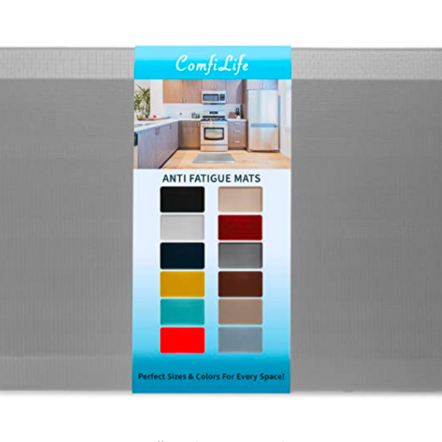 ComfiLife Anti Fatigue Floor Mat – 3/4 Inch Thick Perfect Kitchen Mat, Standing Desk Mat – Comfort at Home, Office, Garage – Durable – Stain Resistant – Non-Slip Bottom (20" x 32", Gray)