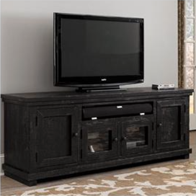 Progressive Mexico Willow 74" Entertainment Console in Distressed Black