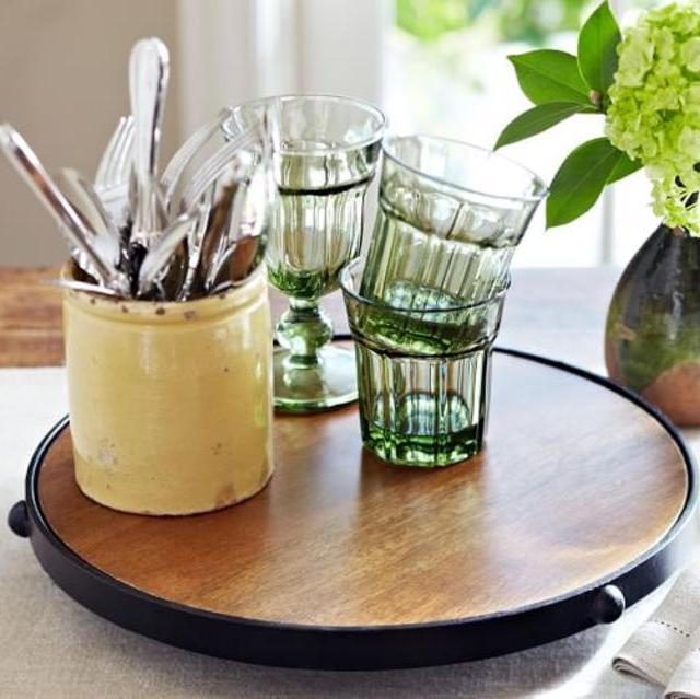 Vintage Blacksmith Metal & Wood Lazy Susan
