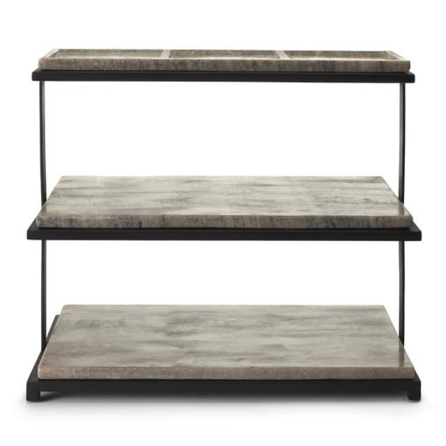 Beige Marble 3-Tiered Stand