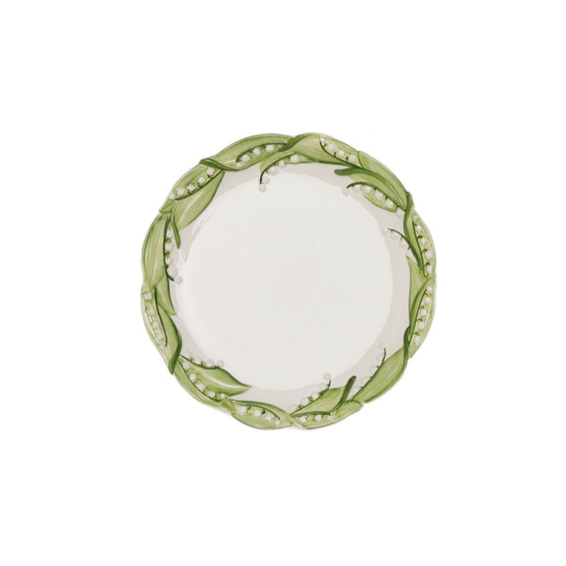 Set-of-Six Lily Of The Valley Ceramic Salad Plates
