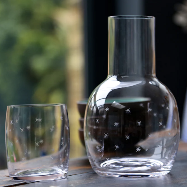 Crystal Carafe Set with Star Design