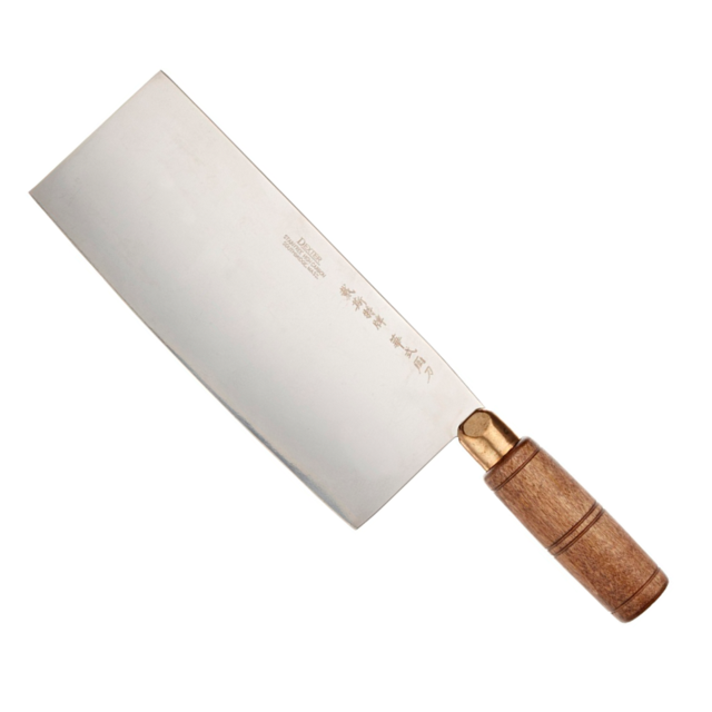 8" x 3-1/4" Chinese Chefs Knife with Wooden Handle
