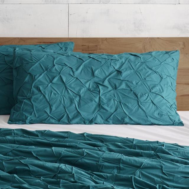 set of 2 teal melyssa king shams