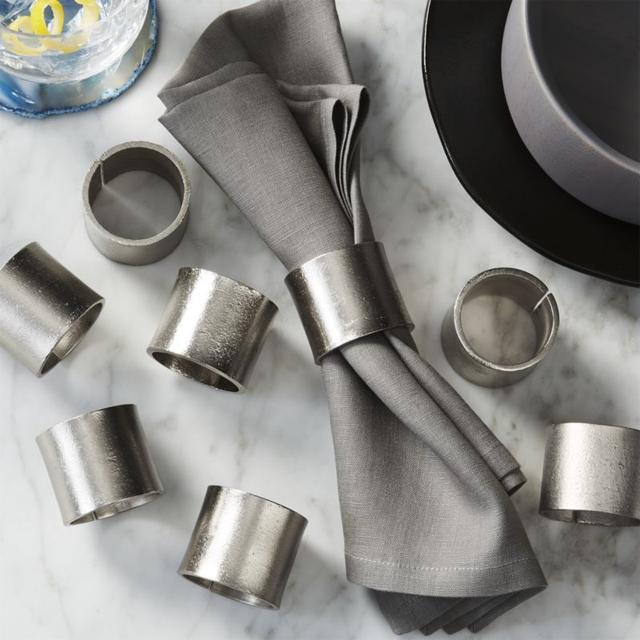 set of 8 scott silver napkin rings