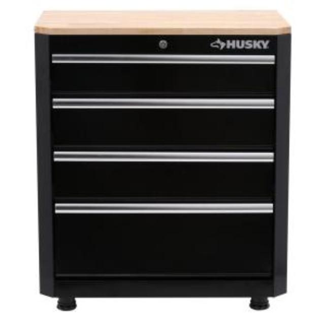 33 in. H x 28 in. W x 18 in. D Steel 4-Drawer Garage Base Cabinet