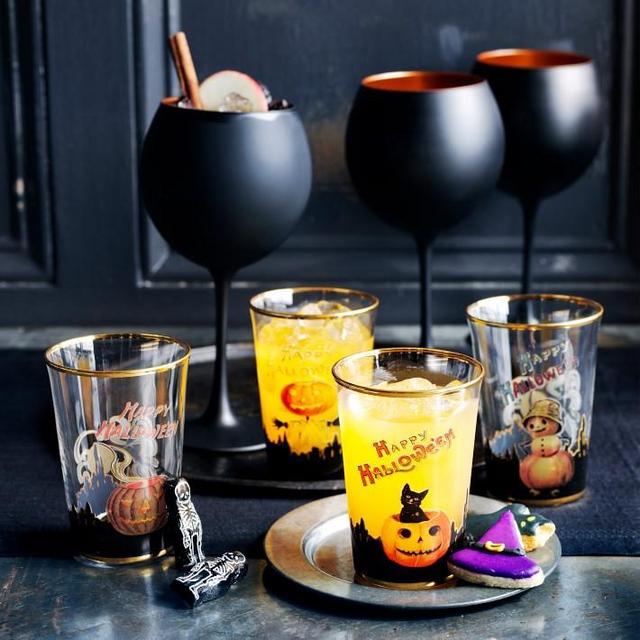 Black Matte & Copper Wine Glasses, Set of 4