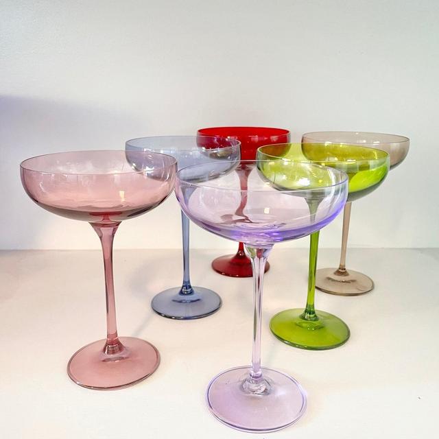 Estelle Colored Champagne Coupe Stemware - Set of 6 {Mixed Set}